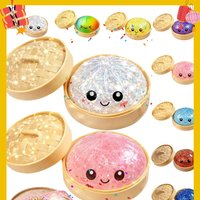 Large Dumpling Stress Ball with Steamer Squeeze Stress Relief Sensory Toy for Anxiety Relief, Squeeze Dough Ball for Adults&Kids