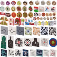 MOC Floor Tiles Printed Building Blocks Military Poster Food Dessert Cake Drink Target Medical Accessories Bricks Compatible Toy
