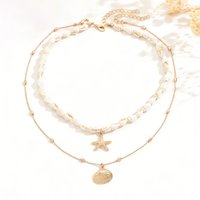 Layered Boho Shell Choker Necklace Gold Silver Starfish Cowrie Pendant Hypoallergenic Beaded Beach Summer Jewelry Gift for Women