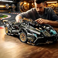 317 Pieces, Green Racing Building Block Toys, Abs Materials, Manual Toy Building Blocks Assembly, Home Furnishings, Office Desk