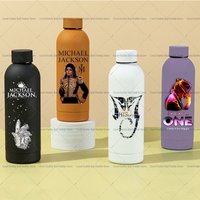 King of Pop Michael Jackson Print Stainless Steel Vacuum Water Cup Small Bottle Mouth Men Women Portable Outdoor Sport Jar Gift