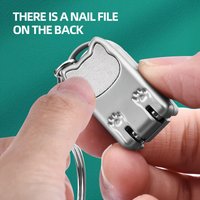 1pc Stainless Steel Rotary Toenail Exquisite Kitten Keychain Foldable Nail Clipper - Fingernail Manicure Trimmer