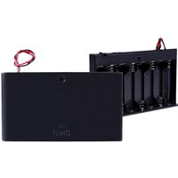 Y-1/2Pcs 8 Slots AA Battery Storage Box with Switch and Cover Portable Battery Holder Container Organizer for Home Daily Use