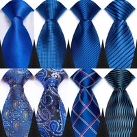 Herren-Krawatte, klassisch gestreift, Paisleymuster, 8 cm, Jacquard, luxuriöse Krawatte, königsblaue Farbe, Accessoires, Alltagskleidung, Krawatte, Hochzeit, Party, Geschenk