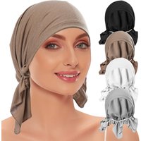 Arab Fashionable Headband Muslim Hat Women Solid Color Head Scarf Headwrap Chemo Beanies Caps Cancer Bandanas Hair Accessories