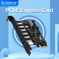 ORICO SuperSpeed 2/5/7 Port USB 3.0 PCI-E Express Card with A 15pin SATA Power Connector PCIE Adapt for Windows 8/10/Linux
