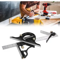 300/600mm Stainless steel T Protractor Level Measure Measuring ruler Adjustable sliding combination Square Square Ruler Set