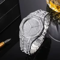 Big Size Artificial Diamond Luxury Men's Watch Business Party Avant-Garde Calendar Quartz Men's Watch