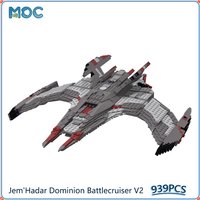 Jem'Hadar Dominion Battlecruiser V2 Model MOC Building Blocks DIY Assemble Bricks Space Ship Display Creative Toys Gifts 939PCS