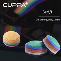 CUPPA Professional Billiard Pool Cue Tip Snooker Accessory Rainbow Tips 6 Layers Of Pigskin 10.5mm 12mm 14mm S M H Hardness