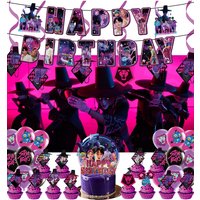 Sajaboys Sajaboys Kpop Demon Hunters Party Supplies Balloon Party Favors Disposable Tableware Tablecloth Plates Cups Baby Shower