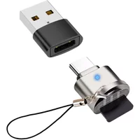 SD card reader, USB C to SD card reader, Type C TF storage card reader, with USB C to USB adapter, Mepsies USB OTG reader, suit