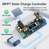 10-75V 20A Adjustable Buck Module Step Down Module MPPT Solar Charging Constant Voltage Current Charge Module Voltage Regulator
