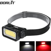 BORUiT K371 LED Headlamp 5-Modes Powerful Headlight Type-C Rechargeable 18650 Torch Built-in Battery Camping Fishing Light
