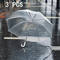 3-Piece Transparent Umbrella Wedding Prop Umbrella Bridesmaid Prop Umbrella Wedding Party Umbrella