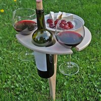 Weintisch aus Holz, Weinhalter, Tisch, tragbar, faltbar, für den Außenbereich, Weintisch aus Holz, Weinglashalter für Strand, Hinterhof, Picknick, Par