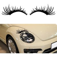 2pcs Car Eyelashes Stripe Decal Headlight Fog Eyebrow Stickers For VW For Beetle For Fiat