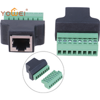 Latest RJ45 to screw terminal adaptor rj45 female to 8 connector for CCTV DVR