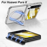 GKK Magnetic Hinge Ring Holder Case For Huawei Pura X Case Screen Glass All-included Protective Cover For Huawei Pura X Case