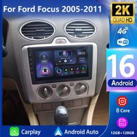 Android 16 2K QLED Android Car Radio For Ford Focus 2 3 Mk2 Mk3 2004-2011 Multimedia Video Player GPS Stereo CarPlay Head Unit