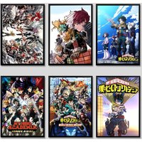 My Heros Academias Poster Sticky Posters Waterproof Paper Sticker Coffee House Bar Home Decor