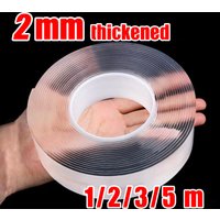 2mm Thickened Transparent Double Sided Tape Nano Tape Waterproof Wall Stickers Reusable Heat Resistant Decoration Tapes 1/2/3/5m