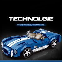 312PCS Blue Sport Car Building Block Set Creative City Vehicle Diy Car Model Bricks Desktop Display Toys For Youth Holiday Gifts