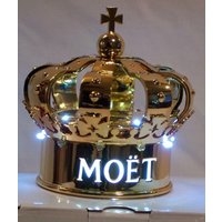 Strobe Baton Rechargeable Gold LED Moet Crown Champagne Wine Bottle Sparklers FLASHING BOTTLE TOPPER CROWN for Party Decoration