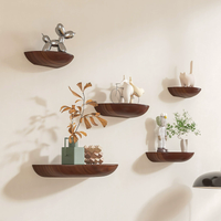 Rustic Wooden Half Circle Shelves For Living Rooms Bathroom Bedrooms Office Home Decoration Wall Floating Shelf Storage Rack