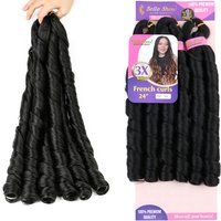 French Curly Braiding Hair Synthetic Wavy Hair Bundles Extensions Loose Weave Bundles 24 Inch 3pcs/Pack French Curly Braid Hairs