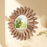 Aqumotic Round Mirrors for Wall Decor Bohemian Handmade Decoration Circular Mirror 1pc Espejo Redondo De Pared Para Sala