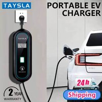 TAYSLA EV Charger Type 2 IEC62196-2 Portable EVSE Charging Cable 16A 3.5KW EV Charging Station Wallbox EU Plug for Electric Car