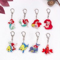 1/13Pcs Disney The Little Mermaid Ariel Keychain Accessories Cute Acrylic Charms Pendant For Bag Key Holder Backpack Decoration