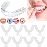 1/3/6pairs Silicone Mouth Guard Sleeping Mouth Guard Tray Orthodontic Braces Set For Bruxism Non-Snoring Teeth Whitening Protect