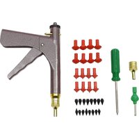 Tyre Repair Kit,Tire Puncture Repair Kit Vacuum Tyre Repair Gun w/16 Mushroom Plugs Portable Durable for Cars Motorcycles Truck