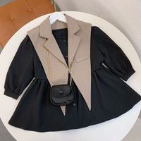 Family Fashion Baby Girl Cotton Shirt Dress+Vest Shawl 2PCS Child Long Blouses Dovetail Suit Spring Autumn Mother Daughter
