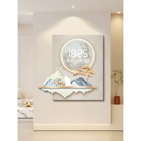 Large Size Abstract Artwork Digital Disply Wall Clock, Luxurious Quartz Clock for Home Decor,living Room,bed Room Décor