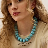 Bohemian Colorful Beaded Necklace, Acrylic Ombre Beaded Strand, Fashion Casual Necklace, Summer Jewelry Accessories