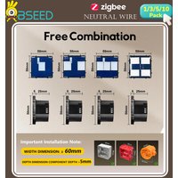 BSEED 1/2/3/4Gang Zigbee Light Switch Modules Without Panel Wall Smart Switch Parts EU Free Combination Backlight Neutral Tuya