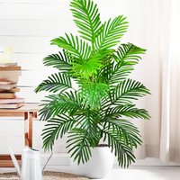 52-145cm Artificial Palm Tree Tropical Fake Plant Green Plastic Palm Leaf Branches Suitable for Home Garden Decoration