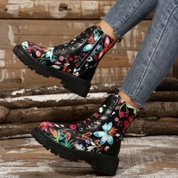 New Exquisite Women's Boots Side Zipper Thick Heel Thick Bottom British Style Fashion Boots Fashion Trend Versatile Short Boots