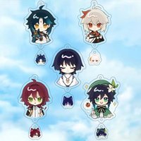 Genshin Impact Game Character Venti Xiao Balladeer Acrylic Keychain Bag Pendant Phone Chain Accessories