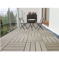 of 11 1m2 Decking Floor Tile Interlocking Plastic WPC Garden Patio Terrace Balcony Tiles Flooring Wood Plastic Composite With C