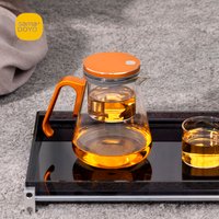 Bonston Heat-Resistant Borosilicate Glass Teapot 800ml,aluminum alloy handle
