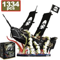 1334PCS Pirate Ship Pirate Ship Model Building Blocks Sailboat Siren Octopus Battle Creative Bricks Toys for Teenagers DIY Gifts
