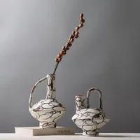 Creative Hand-painted Ceramic Vase Modern Flower Arrangement Dried Flower Decorations Ornaments Xuanguan Living Room Decoration