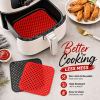 Non Stick Silicone Air Fryer Liner Reusable Baking Pad Kitchen Oil Mat for Cooking Cake Grilled Food Bakeware Tray