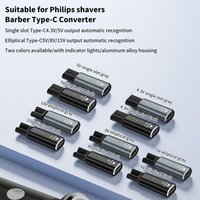 5V/4.3V/8V/15V USB-C Adapter For Shaver Charging Connector Type-C To Hair Clipper Charger Adapter With Indicator