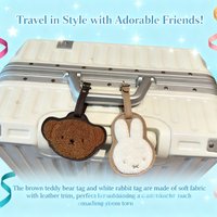 Miffy Boris Cute Embroidered Leather Luggage Identification Tag Kawaii Anti Loss Name Hanging Check In Tag For Suitcase Travel