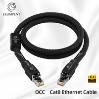 ERUMPENT Hi-end OCC HiFi Cat 8 Ethernet Cable RJ45 Connector High Speed 40Gbps 2000MHz LAN Network Cord for Router Laptop